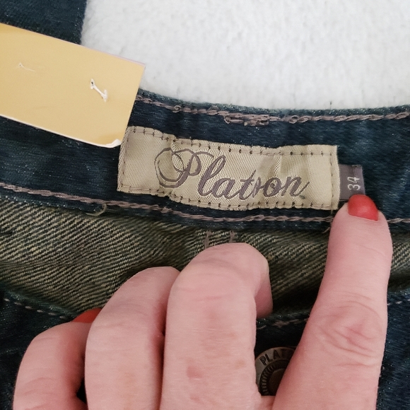 Platoon size 34/32 dark wash straight leg mens jeans New with tags - Picture 3 of 15